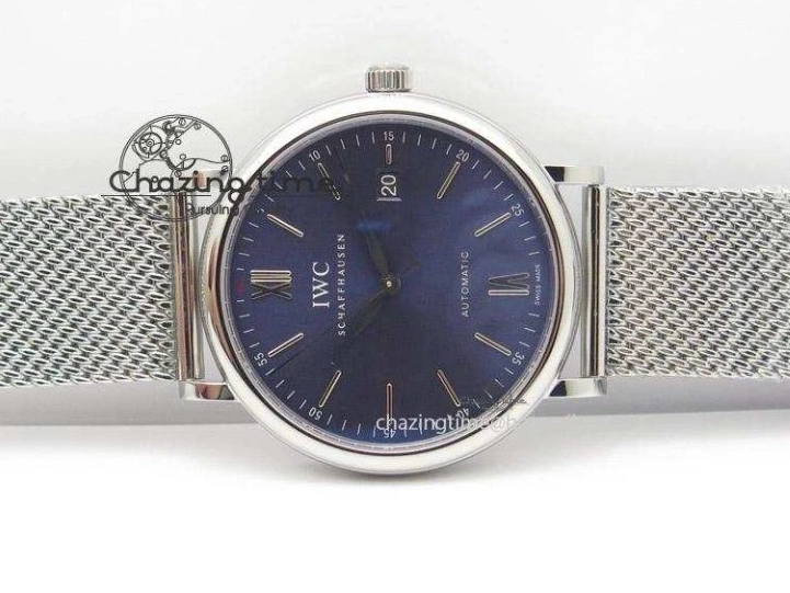 MIROTIME 0810 Portofino SCHAFFHAUSEN SS MKF 1:1 Best Edition Blue Dial On Mesh Bracelet A Versatile 7338
